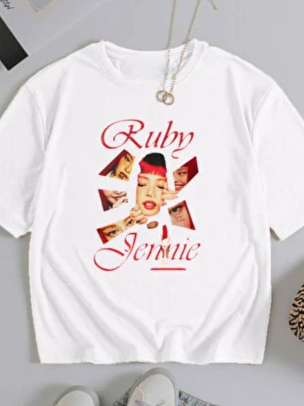 white Jennie Printed T-Shirt